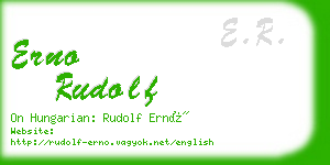 erno rudolf business card